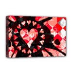 Love Heart Splatter Deluxe Canvas 18  x 12  (Stretched)