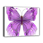 Purple Awareness Butterfly Canvas 14  x 11  (Framed)