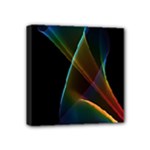 Abstract Rainbow Lily, Colorful Mystical Flower  Mini Canvas 4  x 4  (Framed)