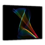 Abstract Rainbow Lily, Colorful Mystical Flower  Canvas 24  x 20  (Framed)