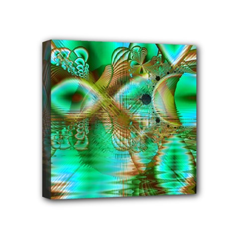 Spring Leaves, Abstract Crystal Flower Garden Mini Canvas 4  x 4  (Framed) from ZippyPress
