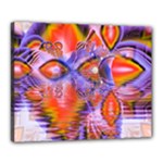 Crystal Star Dance, Abstract Purple Orange Canvas 20  x 16  (Framed)