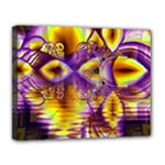Golden Violet Crystal Palace, Abstract Cosmic Explosion Canvas 14  x 11  (Framed)