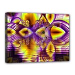 Golden Violet Crystal Palace, Abstract Cosmic Explosion Canvas 16  x 12  (Framed)