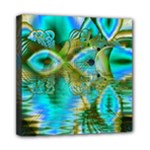Crystal Gold Peacock, Abstract Mystical Lake Mini Canvas 8  x 8  (Framed)