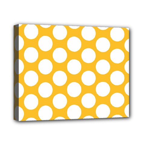 Sunny Yellow Polkadot Canvas 10  x 8  (Framed) from ZippyPress