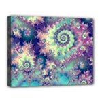 Violet Teal Sea Shells, Abstract Underwater Forest Canvas 14  x 11  (Stretched)