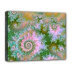 Rose Forest Green, Abstract Swirl Dance Canvas 14  x 11  (Framed)