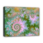Rose Forest Green, Abstract Swirl Dance Deluxe Canvas 20  x 16  (Framed)