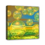 Golden Days, Abstract Yellow Azure Tranquility Mini Canvas 6  x 6  (Framed)
