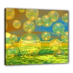 Golden Days, Abstract Yellow Azure Tranquility Canvas 24  x 20  (Framed)