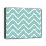 Blue And White Chevron Canvas 10  x 8  (Framed)