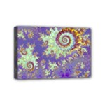 Sea Shell Spiral, Abstract Violet Cyan Stars Mini Canvas 6  x 4  (Framed)