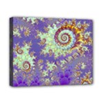 Sea Shell Spiral, Abstract Violet Cyan Stars Canvas 10  x 8  (Framed)