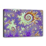 Sea Shell Spiral, Abstract Violet Cyan Stars Canvas 18  x 12  (Framed)