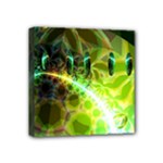 Dawn Of Time, Abstract Lime & Gold Emerge Mini Canvas 4  x 4  (Framed)