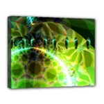 Dawn Of Time, Abstract Lime & Gold Emerge Canvas 14  x 11  (Framed)