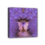 Artsy Purple Awareness Butterfly Mini Canvas 4  x 4  (Framed)