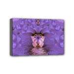 Artsy Purple Awareness Butterfly Mini Canvas 6  x 4  (Framed)