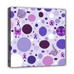 Purple Awareness Dots Mini Canvas 8  x 8  (Framed)