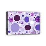 Purple Awareness Dots Mini Canvas 6  x 4  (Framed)