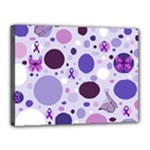 Purple Awareness Dots Canvas 16  x 12  (Framed)