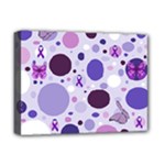 Purple Awareness Dots Deluxe Canvas 16  x 12  (Framed) 