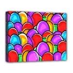 Colored Easter Eggs Deluxe Canvas 20  x 16  (Framed)