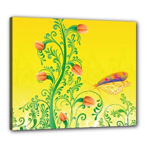 Whimsical Tulips Canvas 24  x 20  (Framed) from ZippyPress
