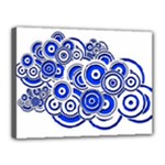 Trippy Blue Swirls Canvas 16  x 12  (Framed)