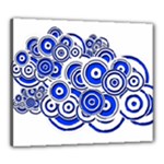 Trippy Blue Swirls Canvas 24  x 20  (Framed)