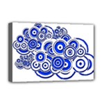 Trippy Blue Swirls Deluxe Canvas 18  x 12  (Framed)