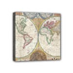 1794 World Map Mini Canvas 4  x 4  (Framed)