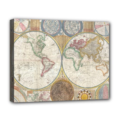 1794 World Map Deluxe Canvas 20  x 16  (Framed) from ZippyPress