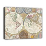 1794 World Map Deluxe Canvas 20  x 16  (Framed)