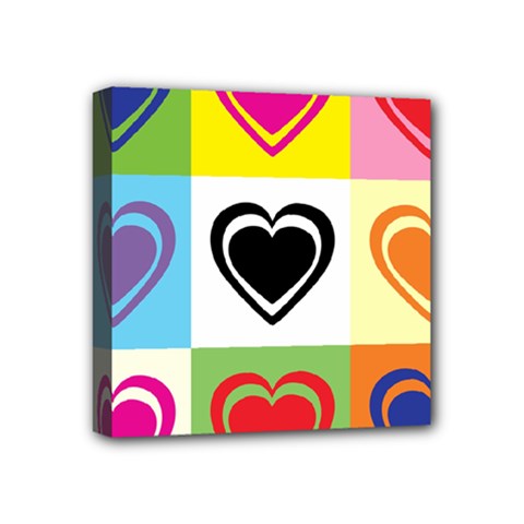 Hearts Mini Canvas 4  x 4  (Framed) from ZippyPress