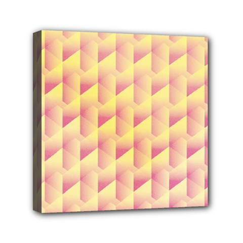 Geometric Pink & Yellow  Mini Canvas 6  x 6  (Framed) from ZippyPress