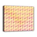 Geometric Pink & Yellow  Deluxe Canvas 20  x 16  (Framed)