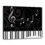 Whimsical Piano keys and music notes Canvas 20  x 16  (Stretched)