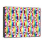 Rainbow Waves Canvas 14  x 11  (Framed)