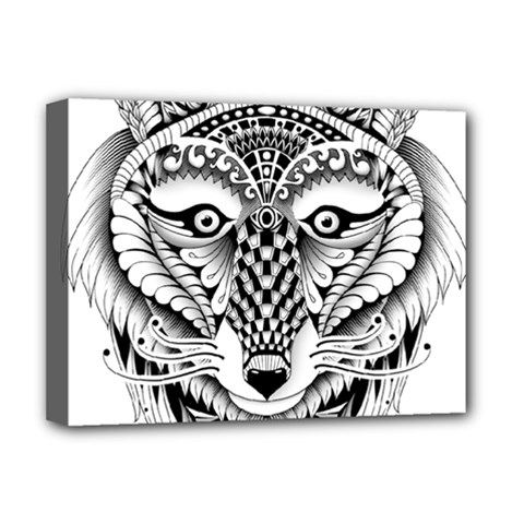 Ornate Foxy Wolf Deluxe Canvas 16  x 12  (Framed)  from ZippyPress