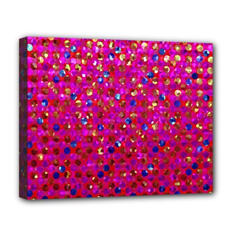 Polka Dot Sparkley Jewels 1 Deluxe Canvas 20  x 16  (Framed) from ZippyPress
