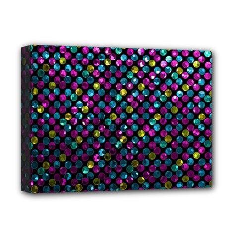 Polka Dot Sparkley Jewels 2 Deluxe Canvas 16  x 12  (Framed)  from ZippyPress