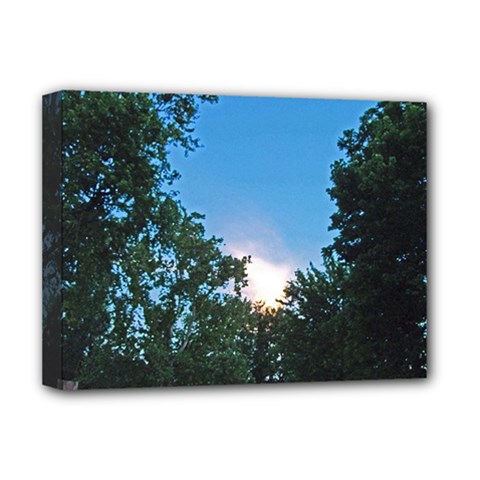Coming Sunset Accented Edges Deluxe Canvas 16  x 12  (Framed)  from ZippyPress