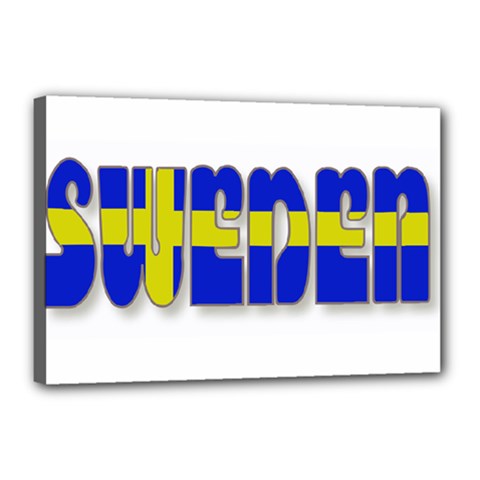 Flag Spells Sweden Canvas 18  x 12  (Framed) from ZippyPress