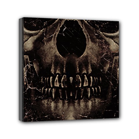 Skull Poster Background Mini Canvas 6  x 6  (Framed) from ZippyPress