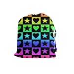 Rainbow Stars and Hearts Drawstring Pouch (Large)
