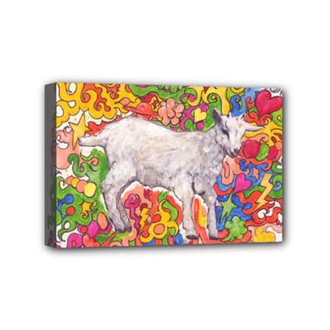 Psychedelic Goatling Mini Canvas 6  x 4  (Stretched) from ZippyPress