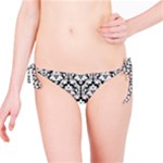 Black & White Damask Pattern Bikini Bottom