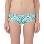 Emerald Green Damask Pattern Classic Bikini Bottoms